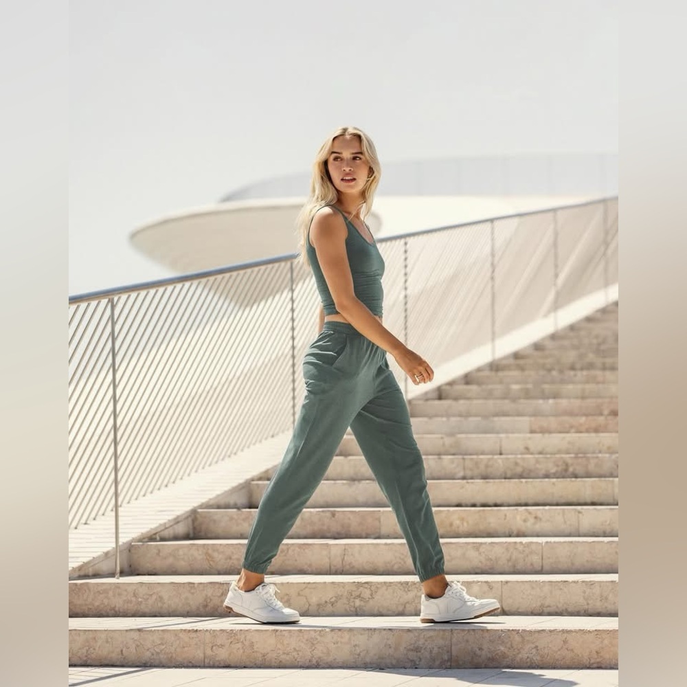 Vuori Set Olive Green Track Joggers and Tank